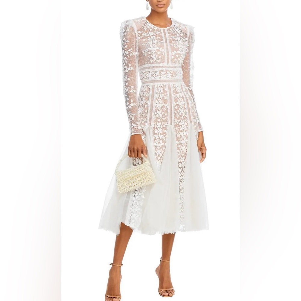 Bronx and Banco Megan Bridal Midi
Dress in White Size Large